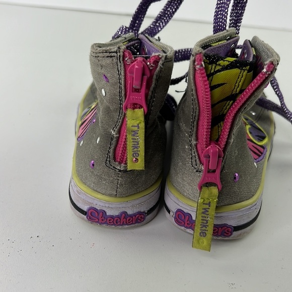 Girls Grey Bedazzled Skechers Twinkle Toes size 11 ½ - Picture 7 of 11